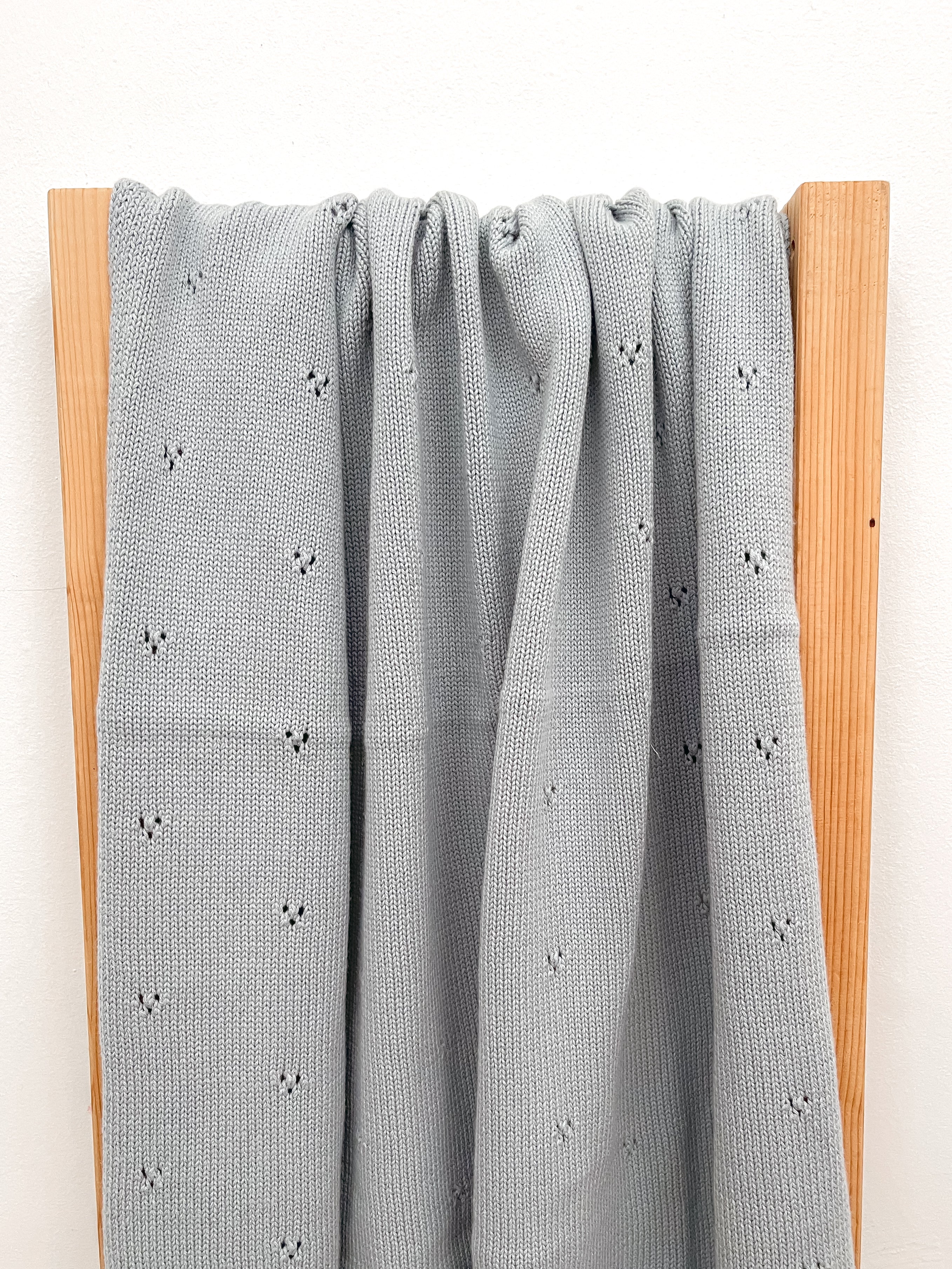 Blue Pointelle Organic Baby Blanket