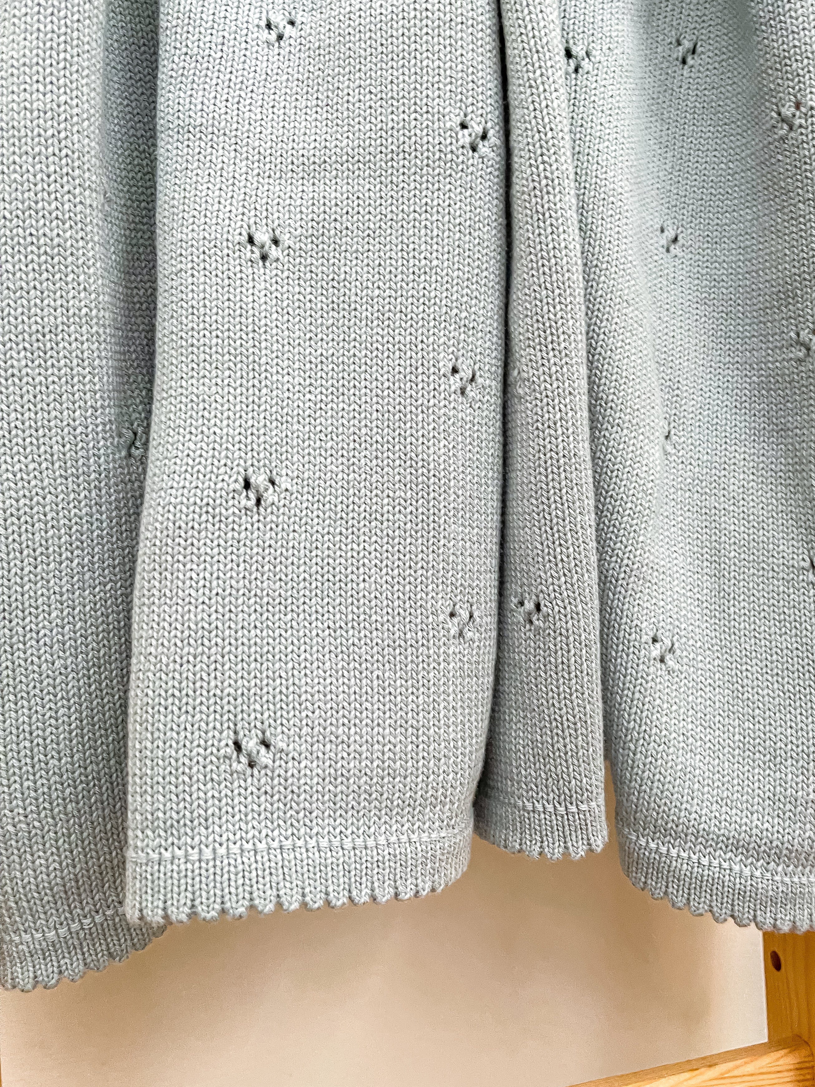 Blue Pointelle Organic Baby Blanket