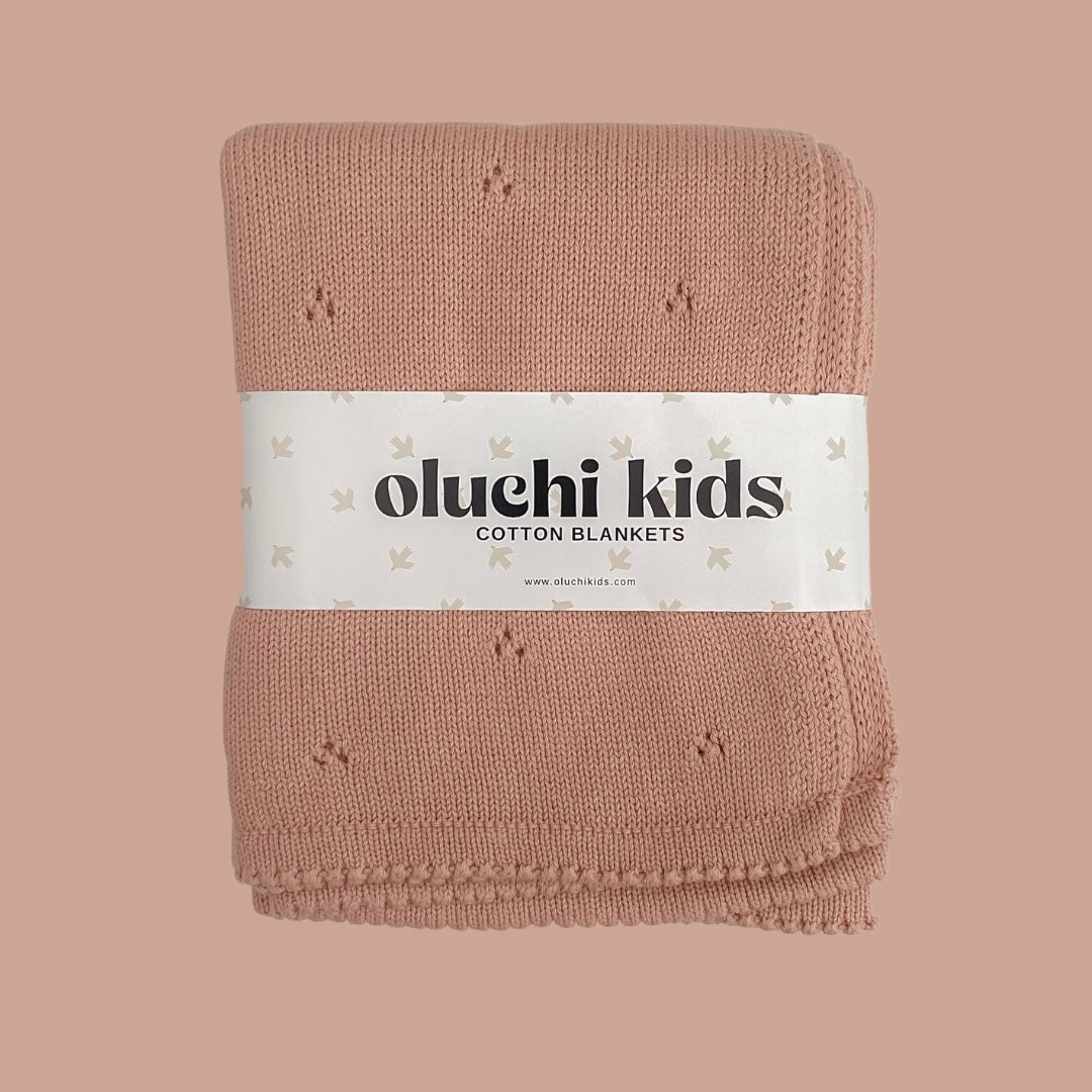 Pink Pointelle Organic Baby Blanket