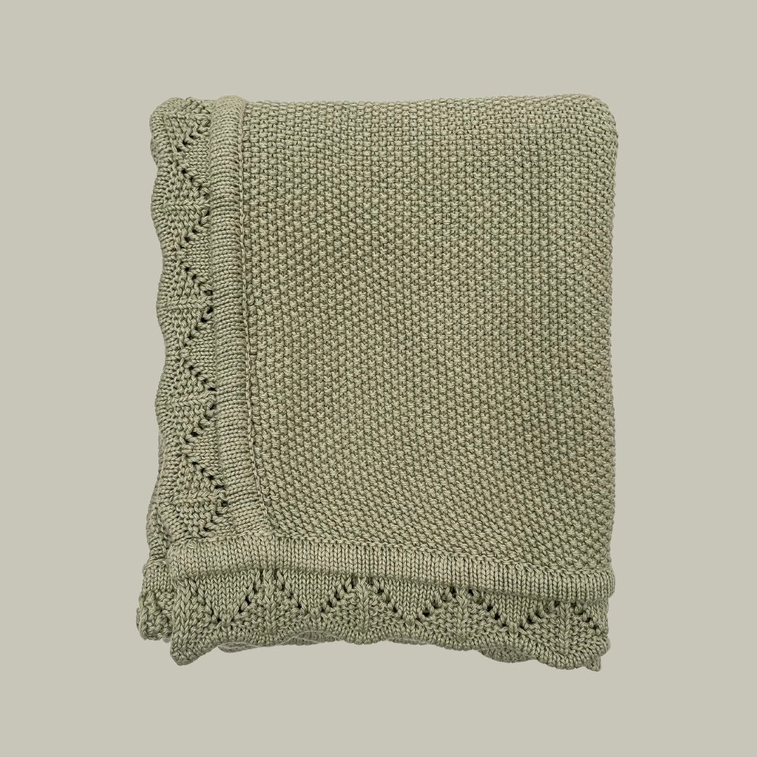 Moss Knitted Blanket