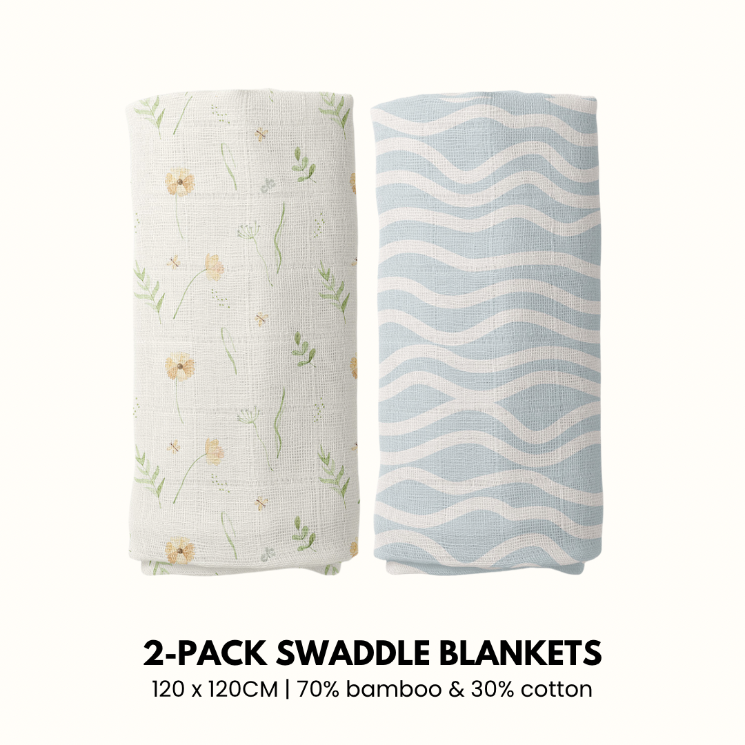 2-pack Organic Bamboo Swaddle Blankets