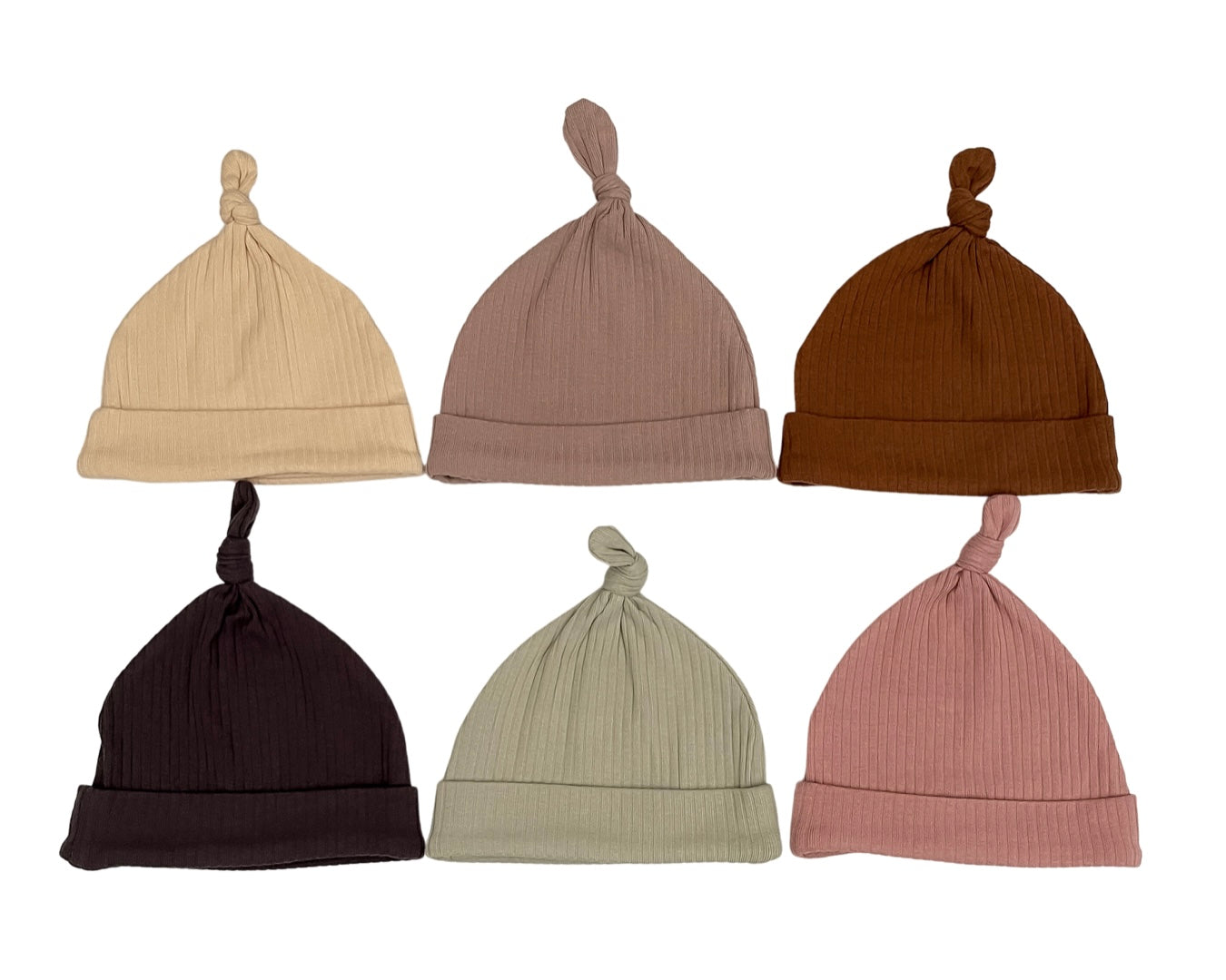 Ribbed Cotton Newborn Hats