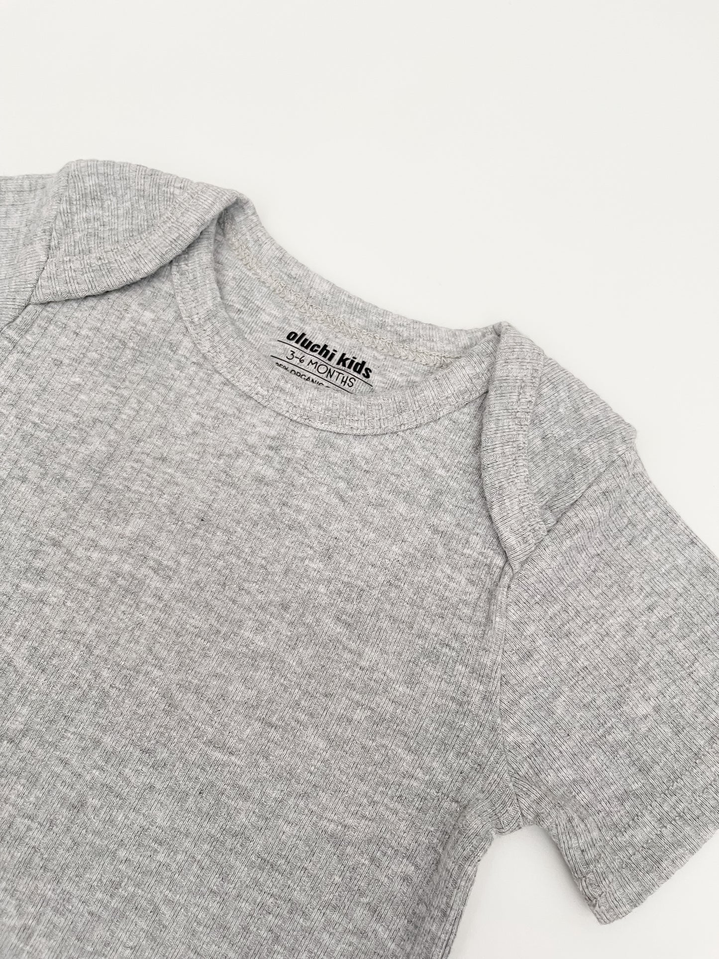 Ribbed Bodysuit in Gray