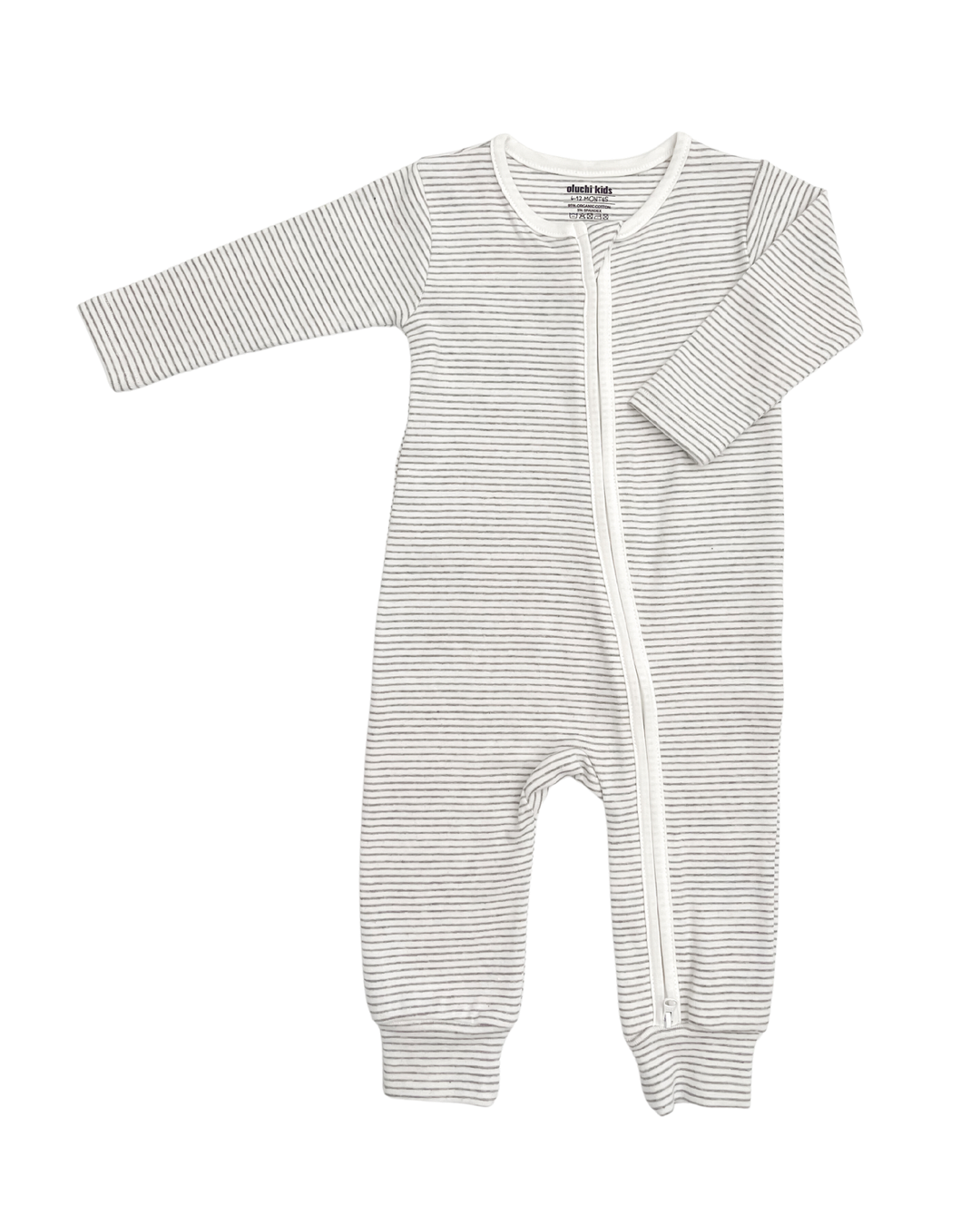 Ribbed Stripe Onesie in White