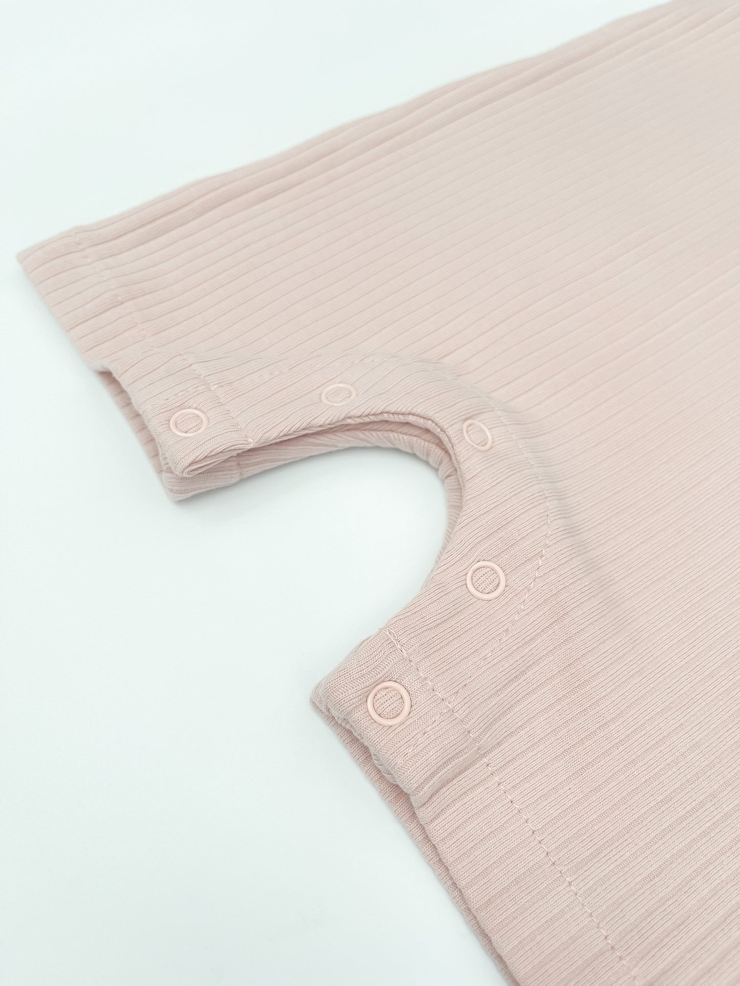 Ribbed Sleeveless Romper in Light Pink