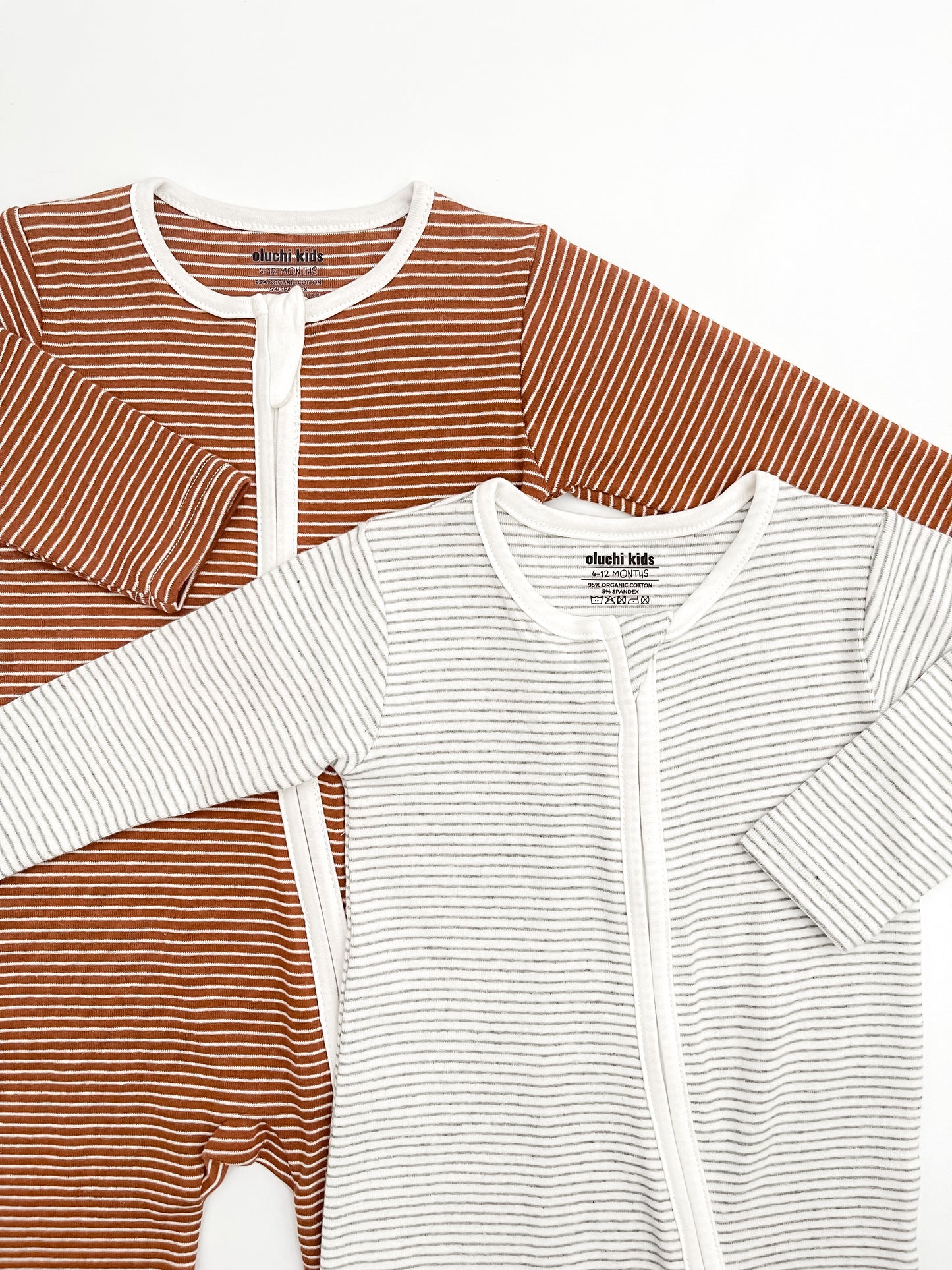 Ribbed Stripe Onesie in White