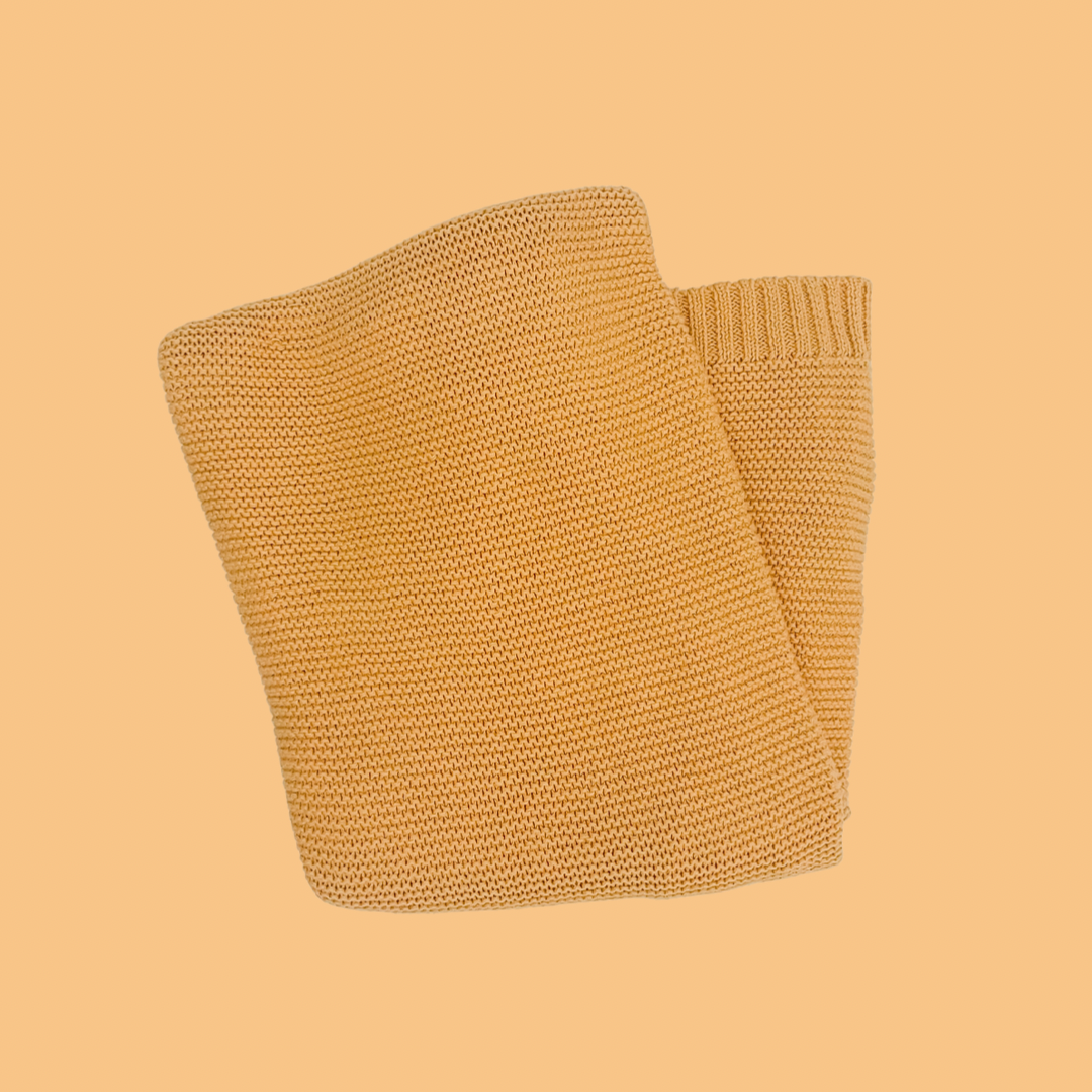 Mustard Knitted Blanket
