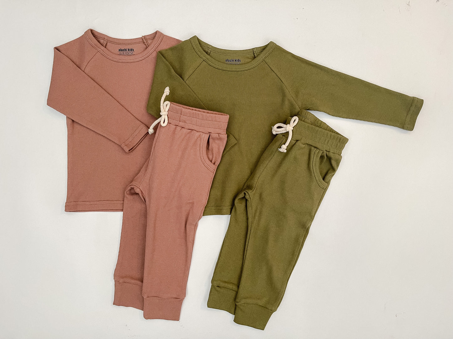 Ribbed Pajamas in Moss
