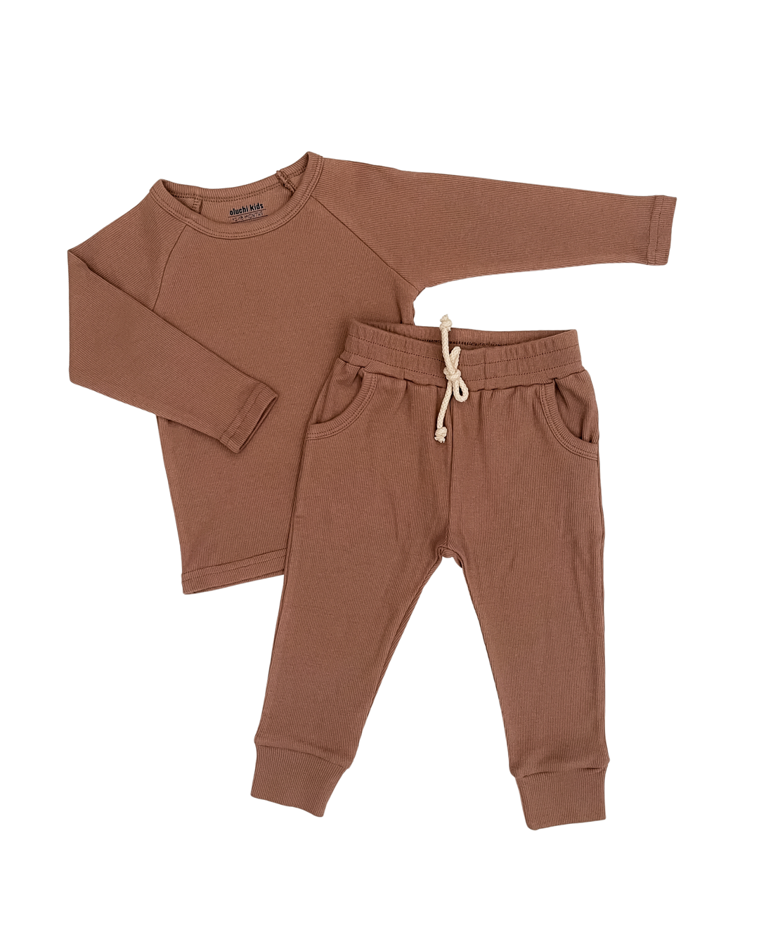 Ribbed Pajamas in Light Mauve