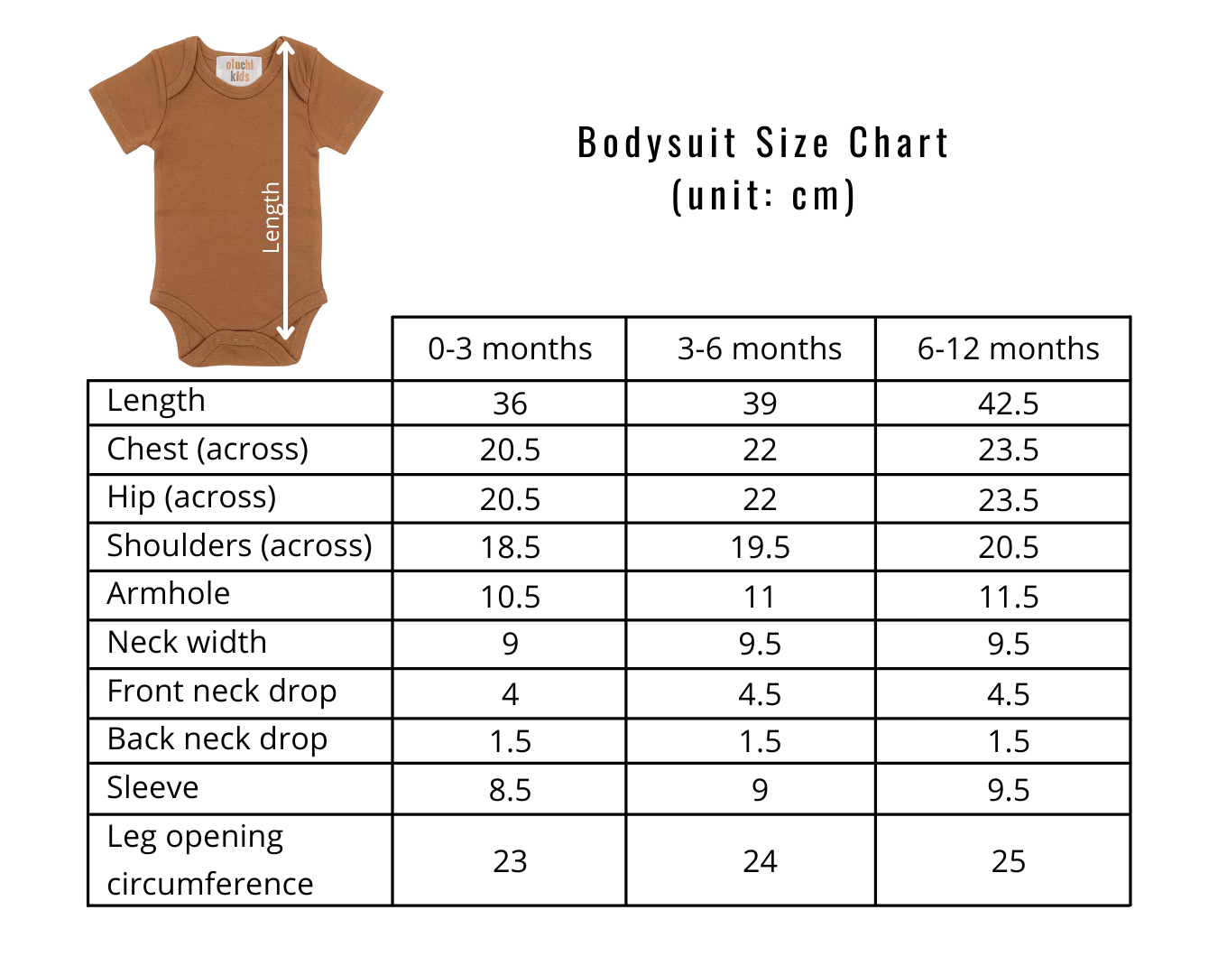 Organic Cotton Bodysuit in Brown