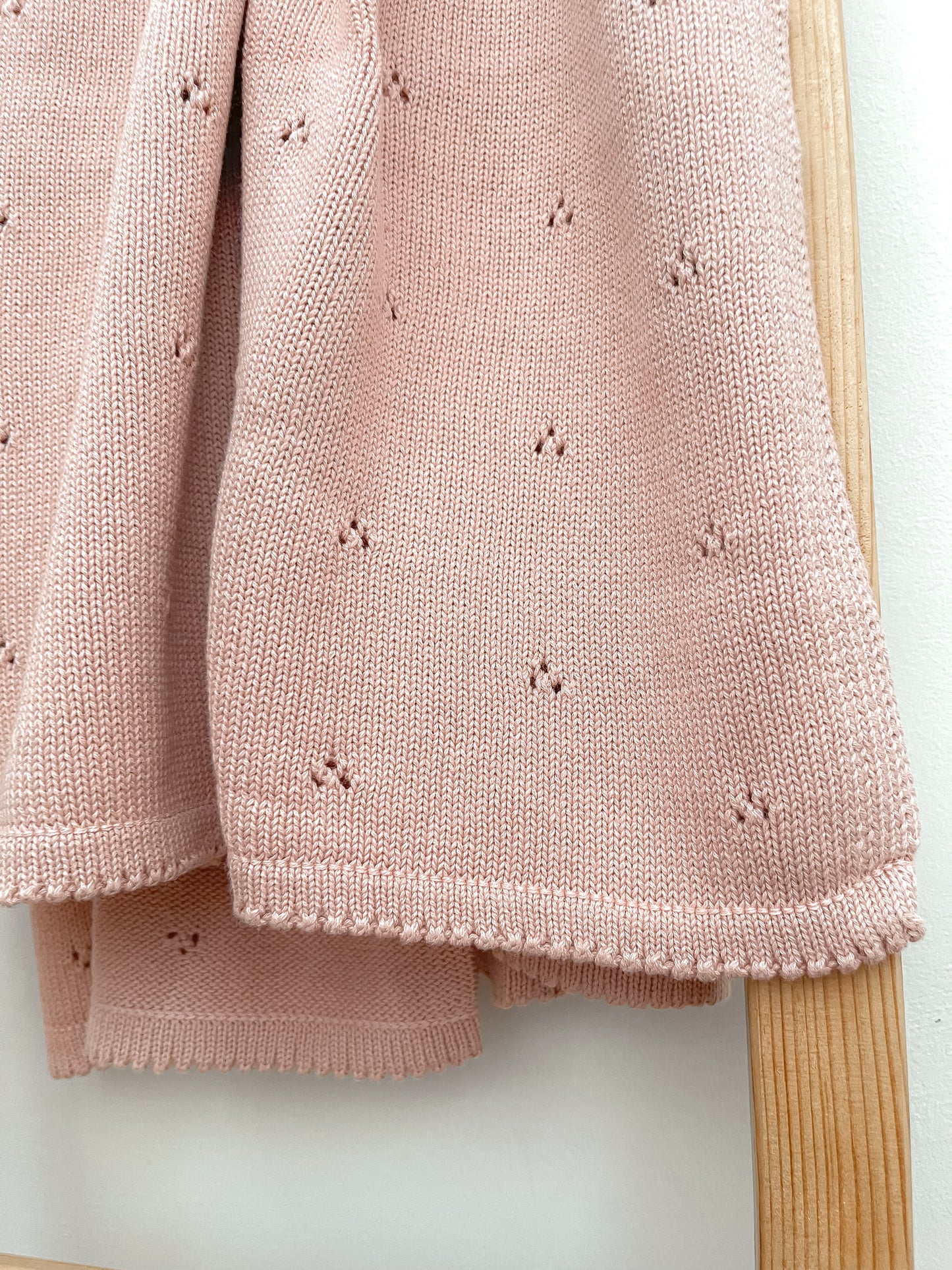 Pink Pointelle Baby Blanket