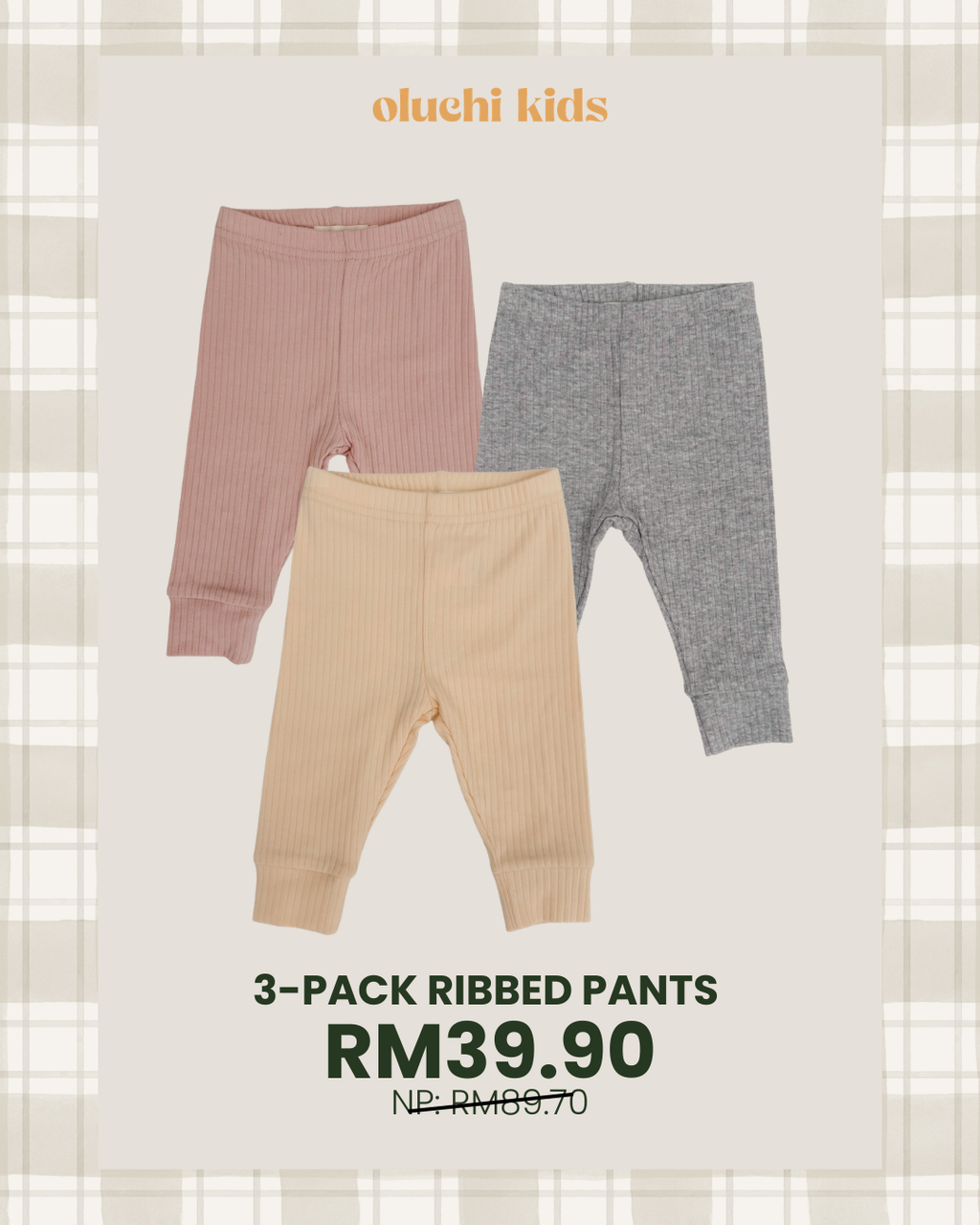 3-Pack Ribbed Pants