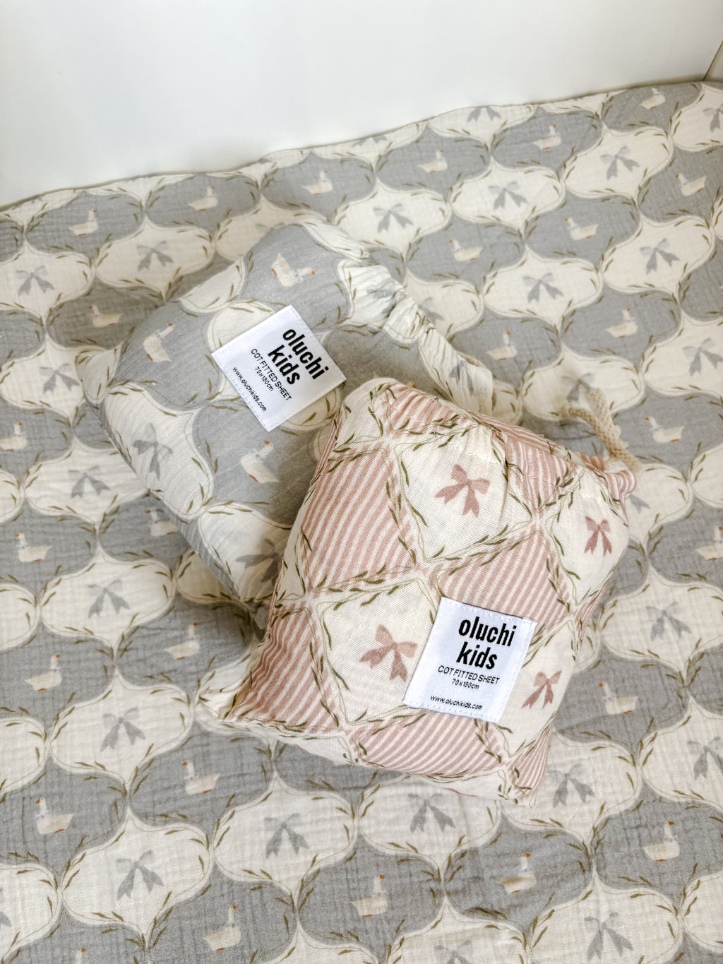 Blue Bows Fitted Sheet