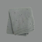 Blue Pointelle Organic Baby Blanket