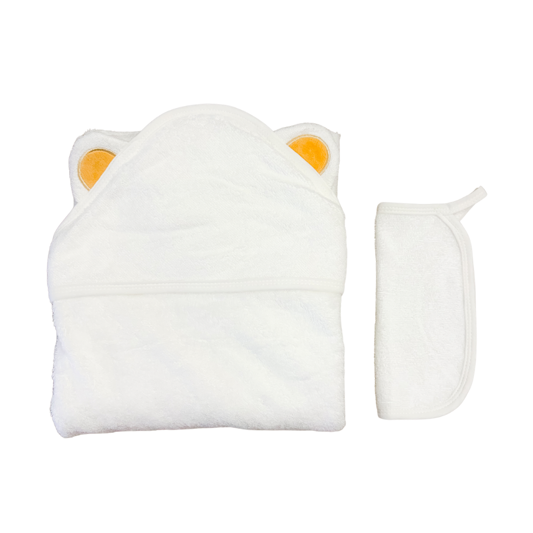 Gold Ears Corner Hooded Bamboo Towel + Washcloth