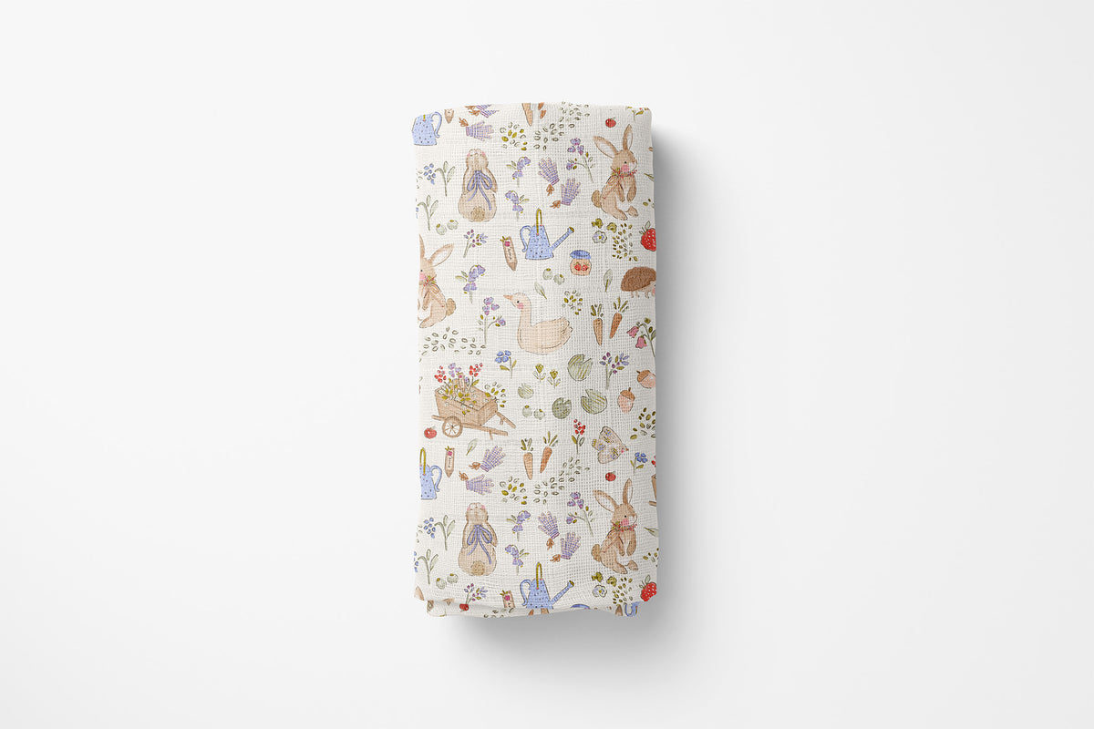 Bunnies & Swans - Bamboo Swaddle
