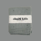 Blue Pointelle Organic Baby Blanket