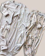 Bamboo Jumpsuit + Bamboo Ribbed Kimono Bodysuit