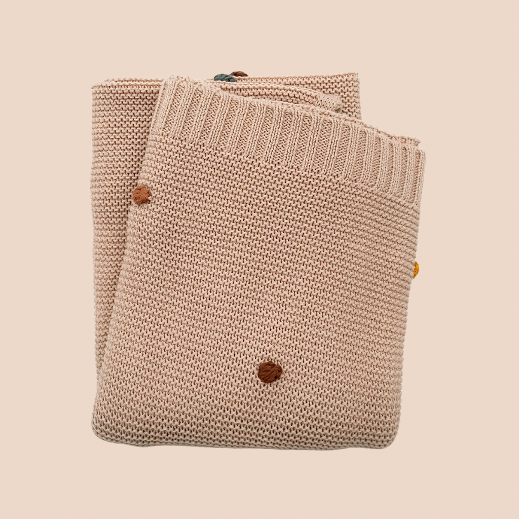 Camel Polka Dot Baby Blanket