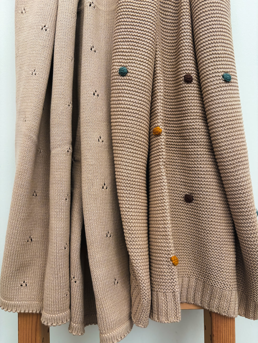 Camel Polka Dot Baby Blanket