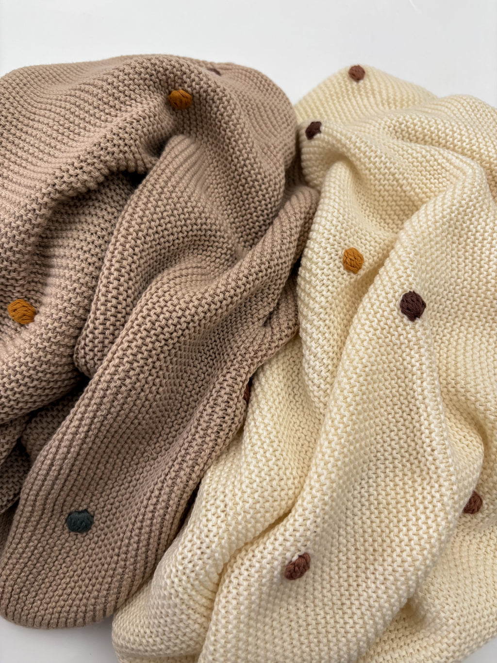 Camel Polka Dot Baby Blanket