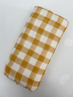 Mustard Check Organic Bamboo Swaddle Blanket