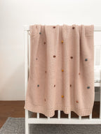 Camel Polka Dot Organic Baby Blanket