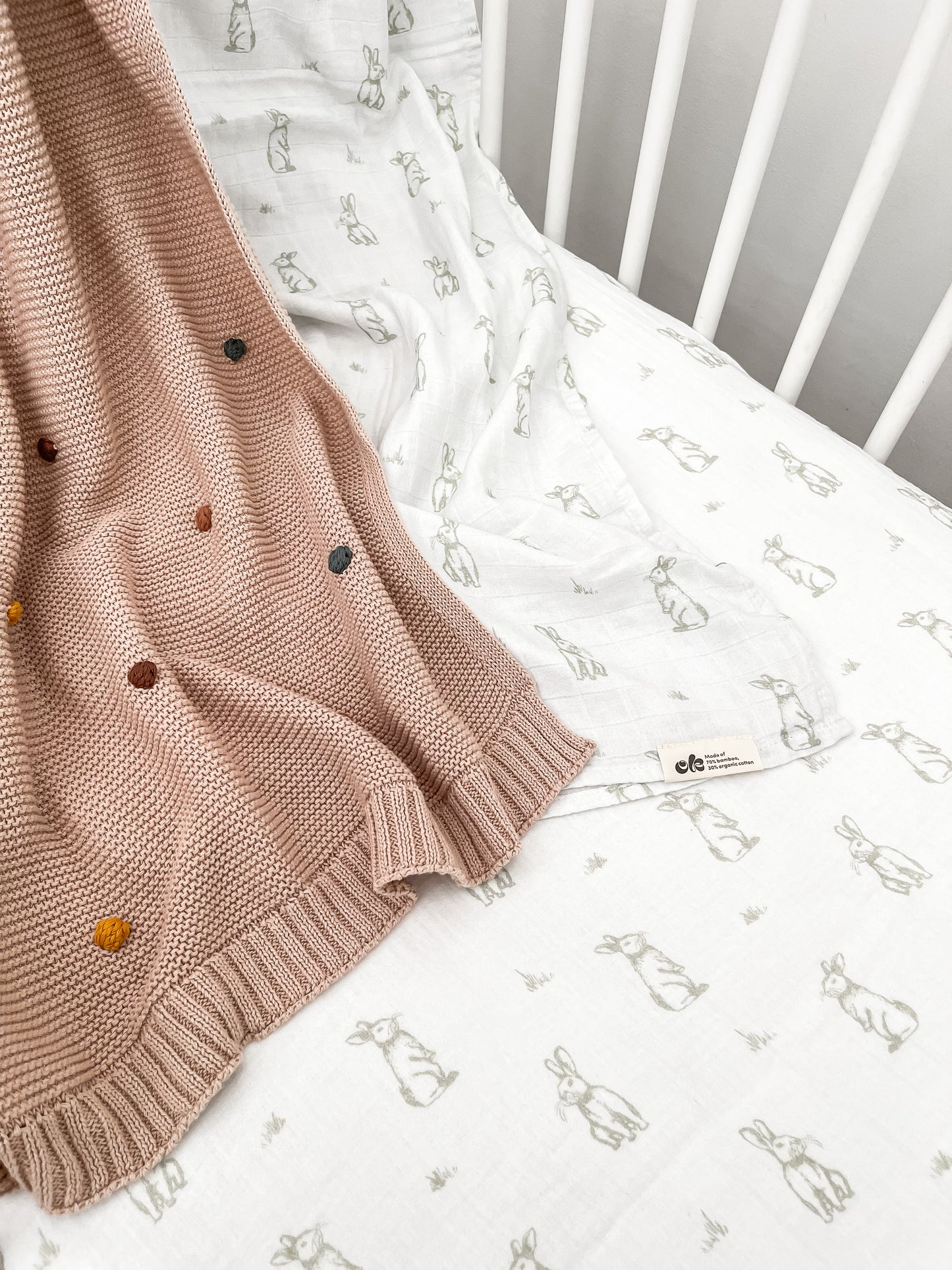 Brown Polka Dot Baby Blanket