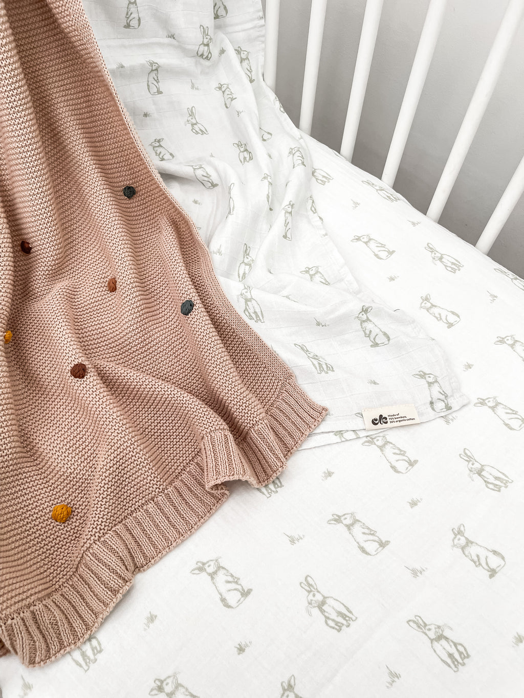 Camel Polka Dot Baby Blanket