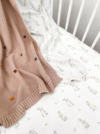 Camel Polka Dot Organic Baby Blanket
