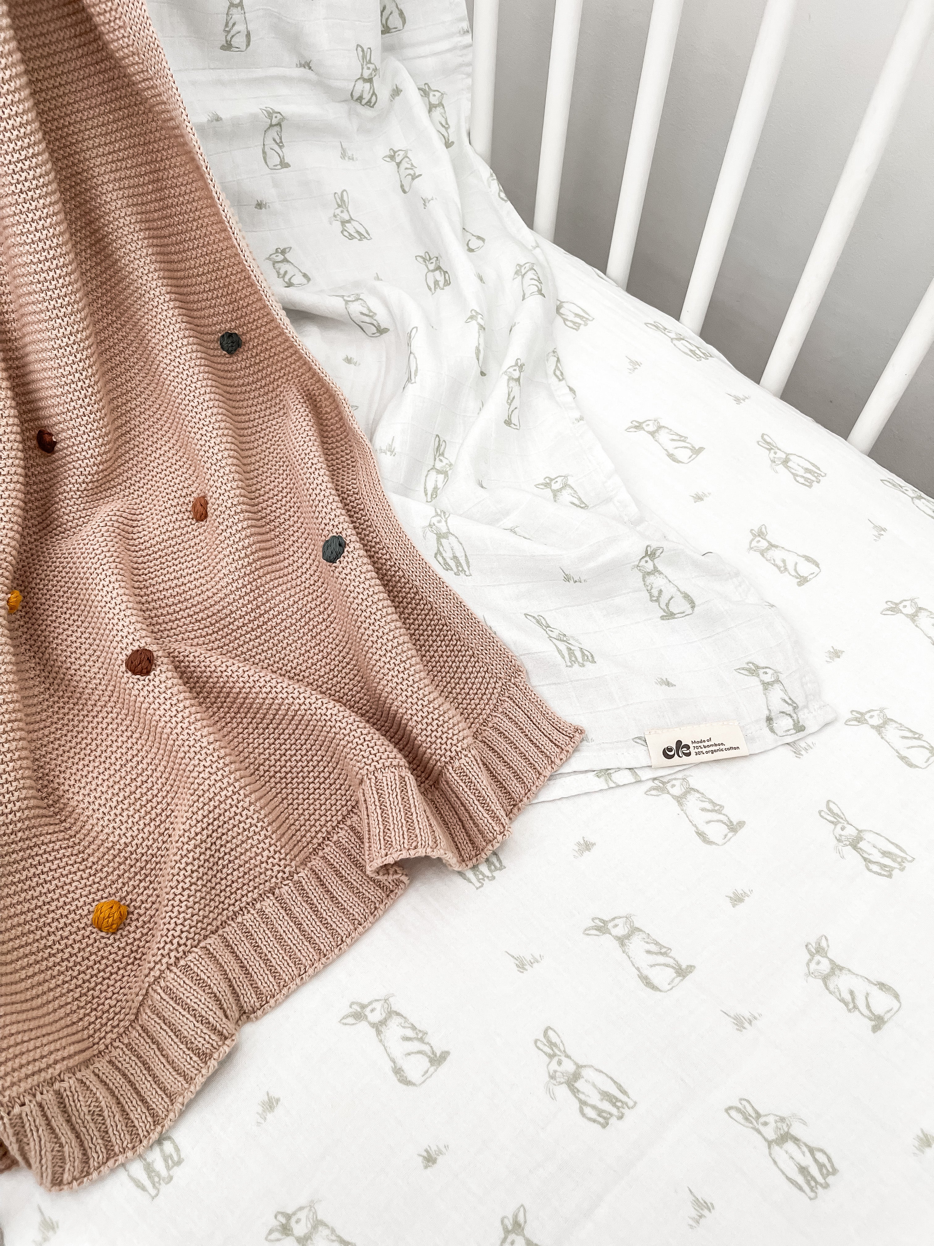 Camel Polka Dot Baby Blanket