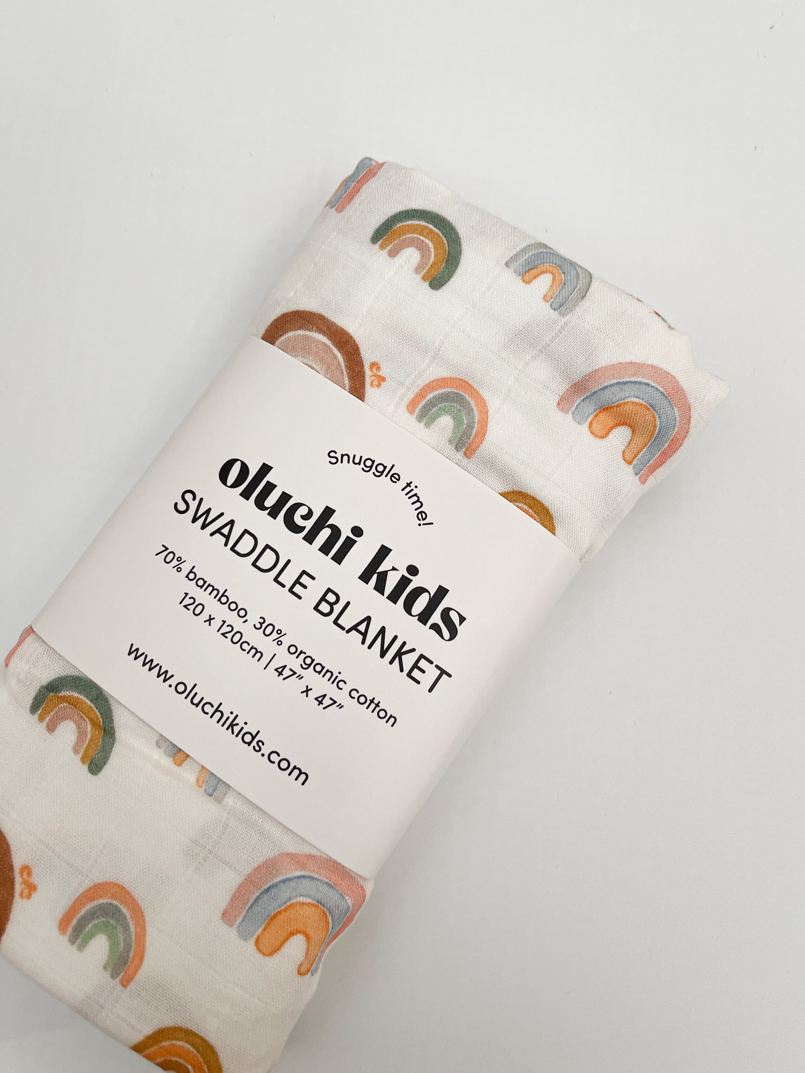 Rainbows Organic Bamboo Swaddle Blanket