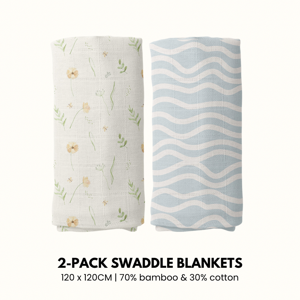 2-pack Organic Bamboo Swaddle Blankets