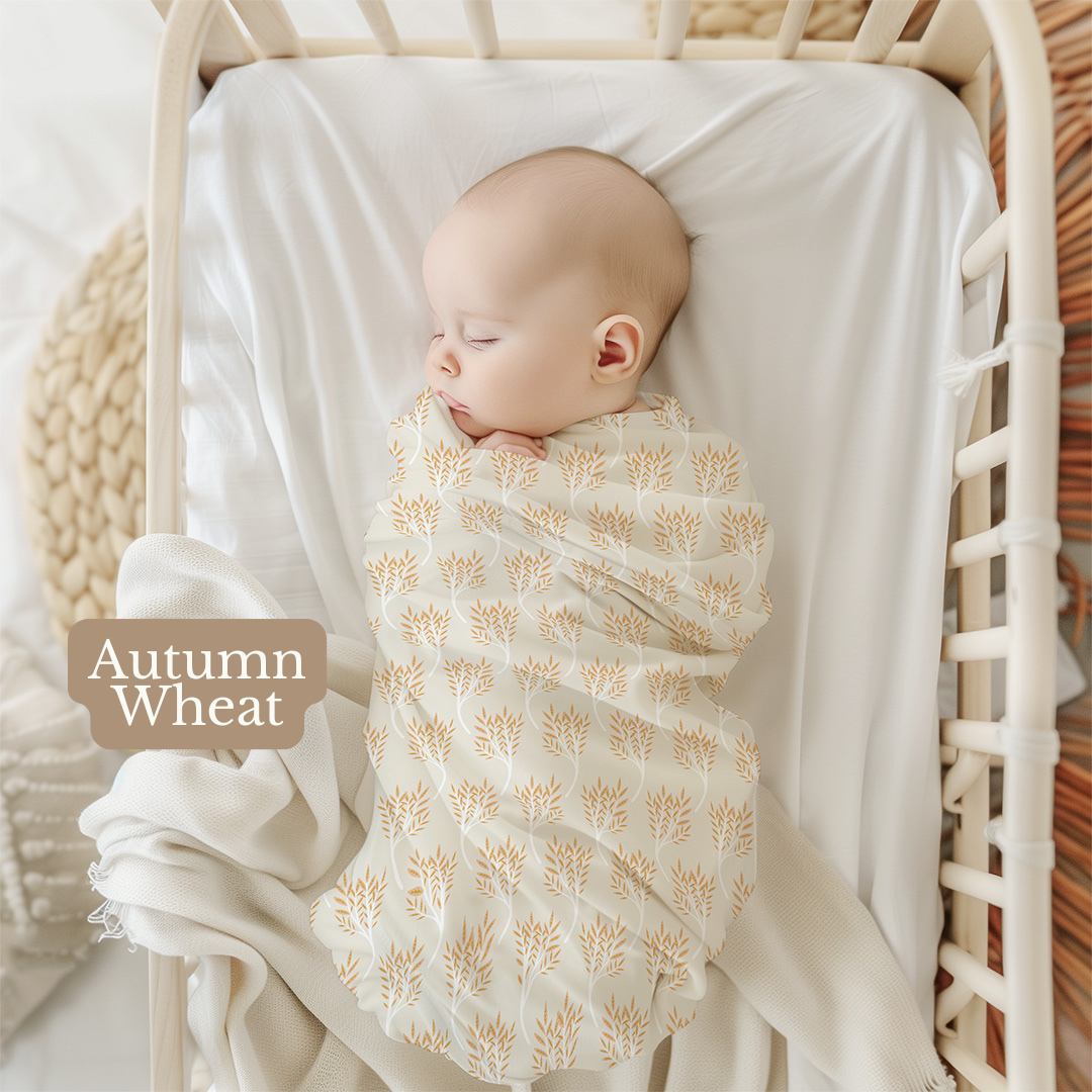 Autumn Wheat Organic Bamboo Swaddle Blanket