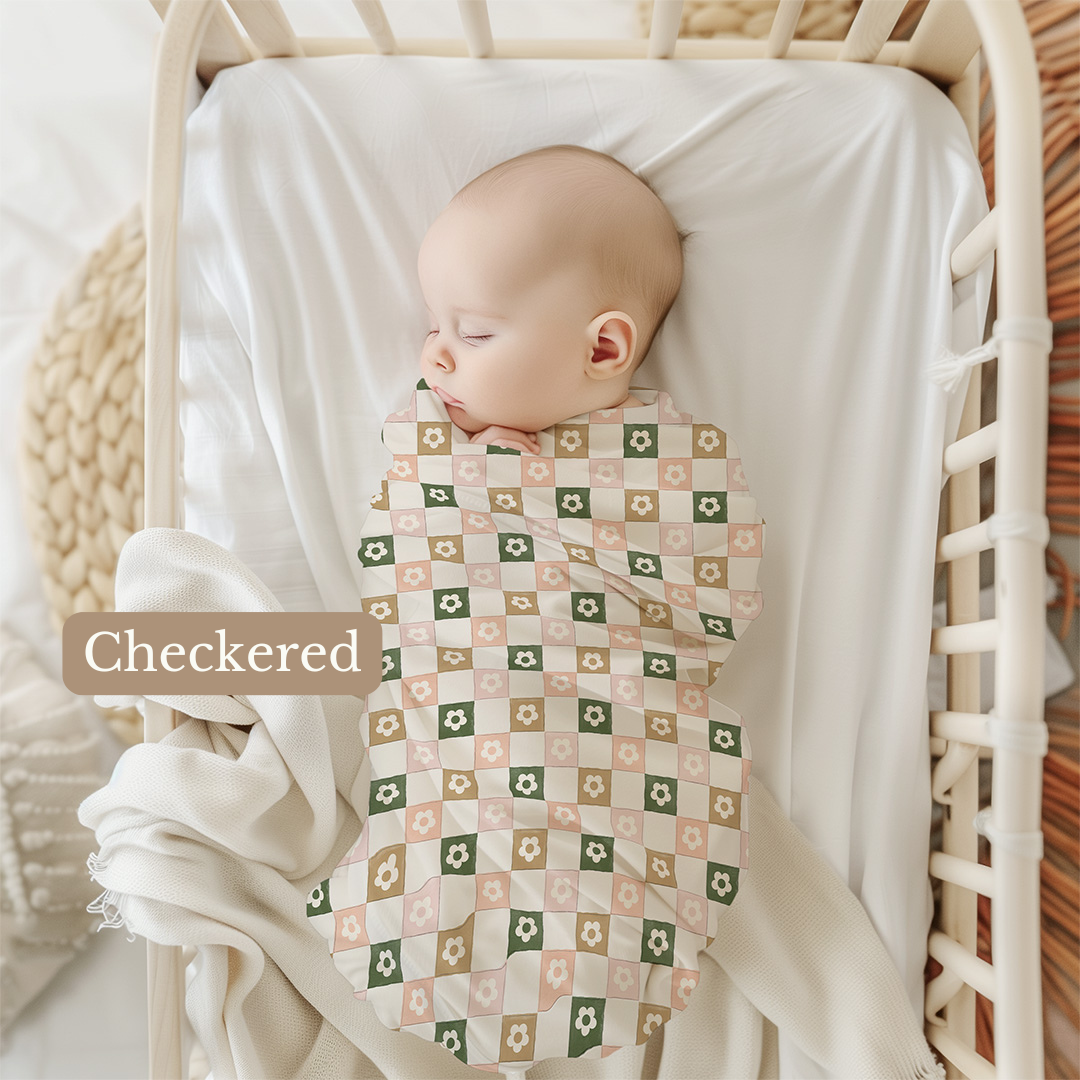 Checkered Organic Bamboo Swaddle Blanket