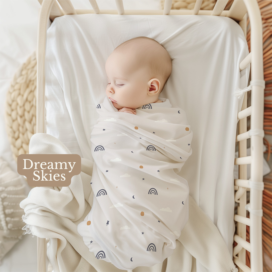 Dreamy Skies Organic Cotton Swaddle Blanket