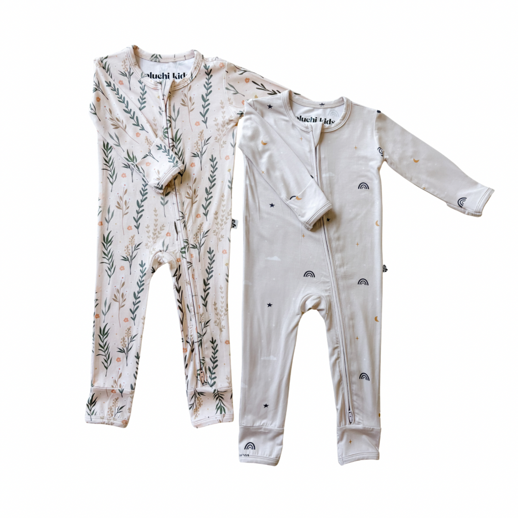 2-Pack Bamboo Open Footed Jumpsuit