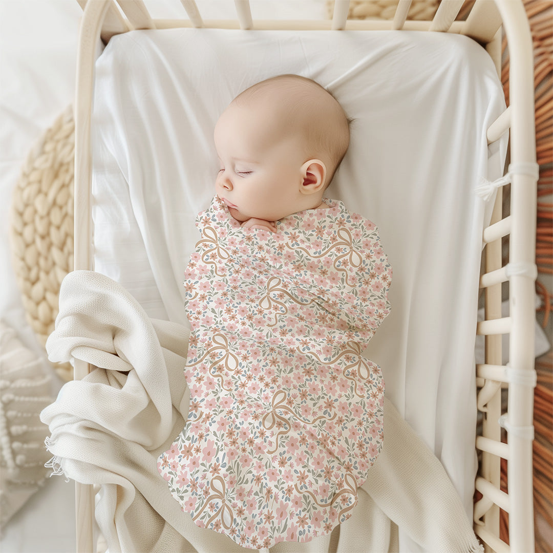 Blushing Bows - Bamboo Swaddle