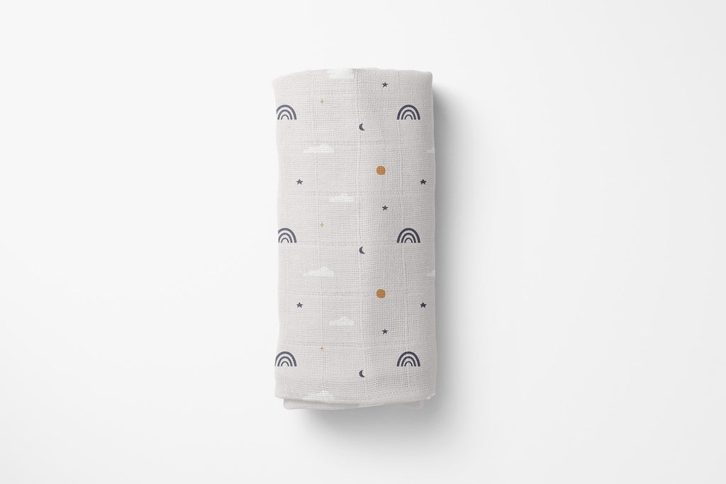 Dreamy Skies Organic Cotton Swaddle Blanket