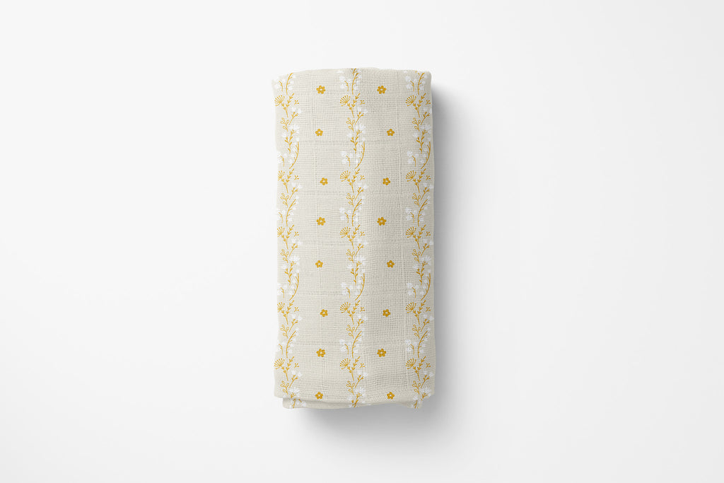 Golden Meadow Organic Bamboo Swaddle Blanket