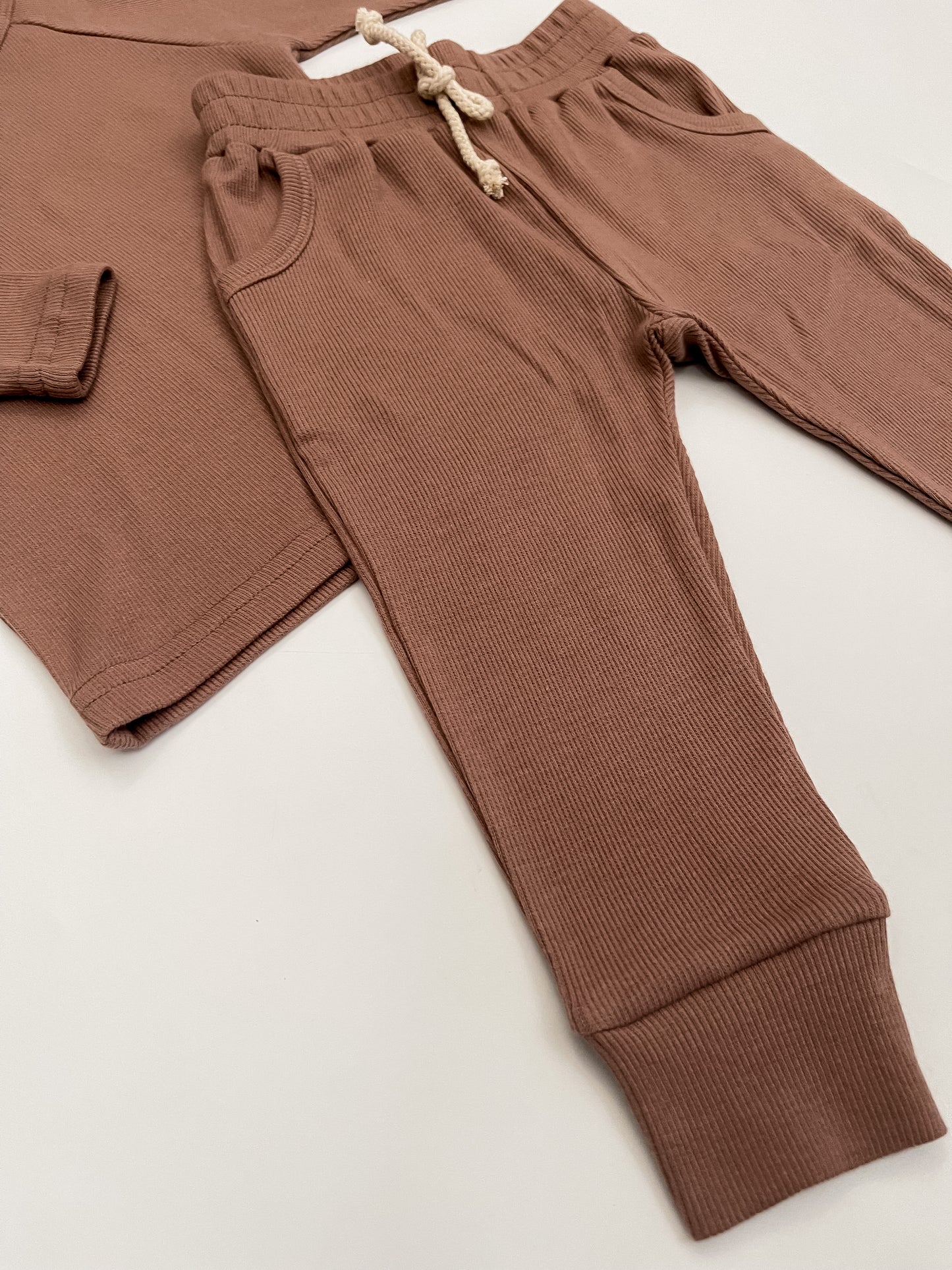 Ribbed Pajamas in Light Mauve