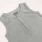 Ribbed Sleeveless Romper in Blue-Grey