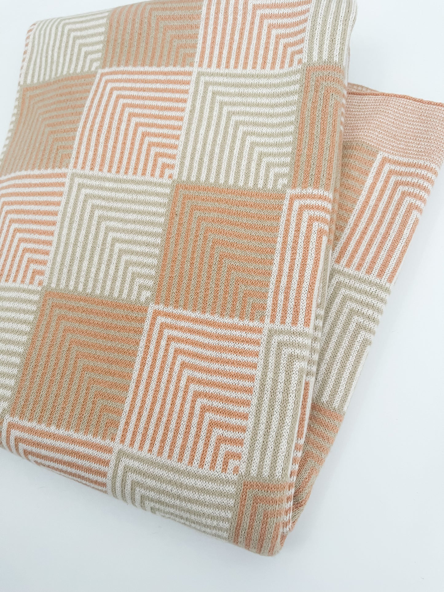 Orange Checkered Cotton Blanket