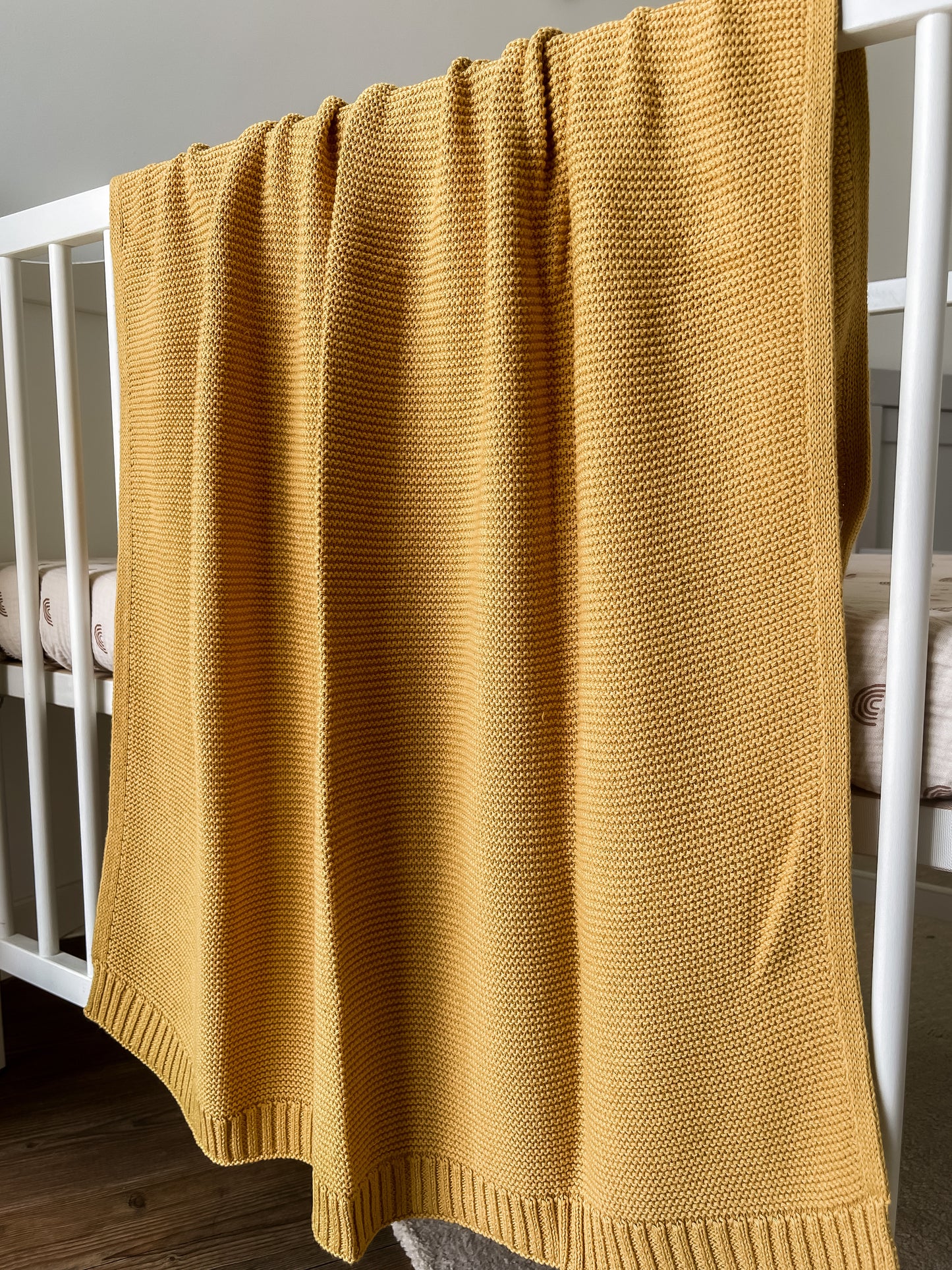 Mustard Knitted Blanket