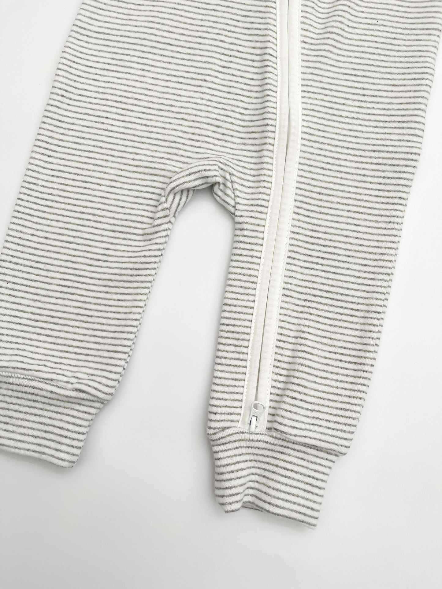 Ribbed Stripe Onesie in White