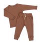 Ribbed Pajamas in Light Mauve