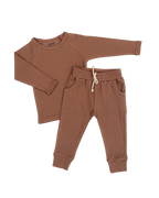 Ribbed Pajamas in Light Mauve